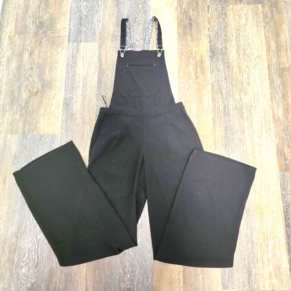 Guess Black‎ Overalls Leopard Print Womens Size 4 Casual Y2K